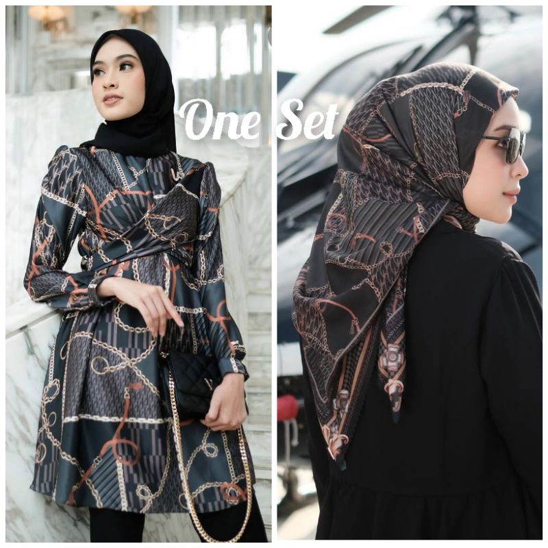 Monogram Scarf bundling Mono blouse vanilla hijab