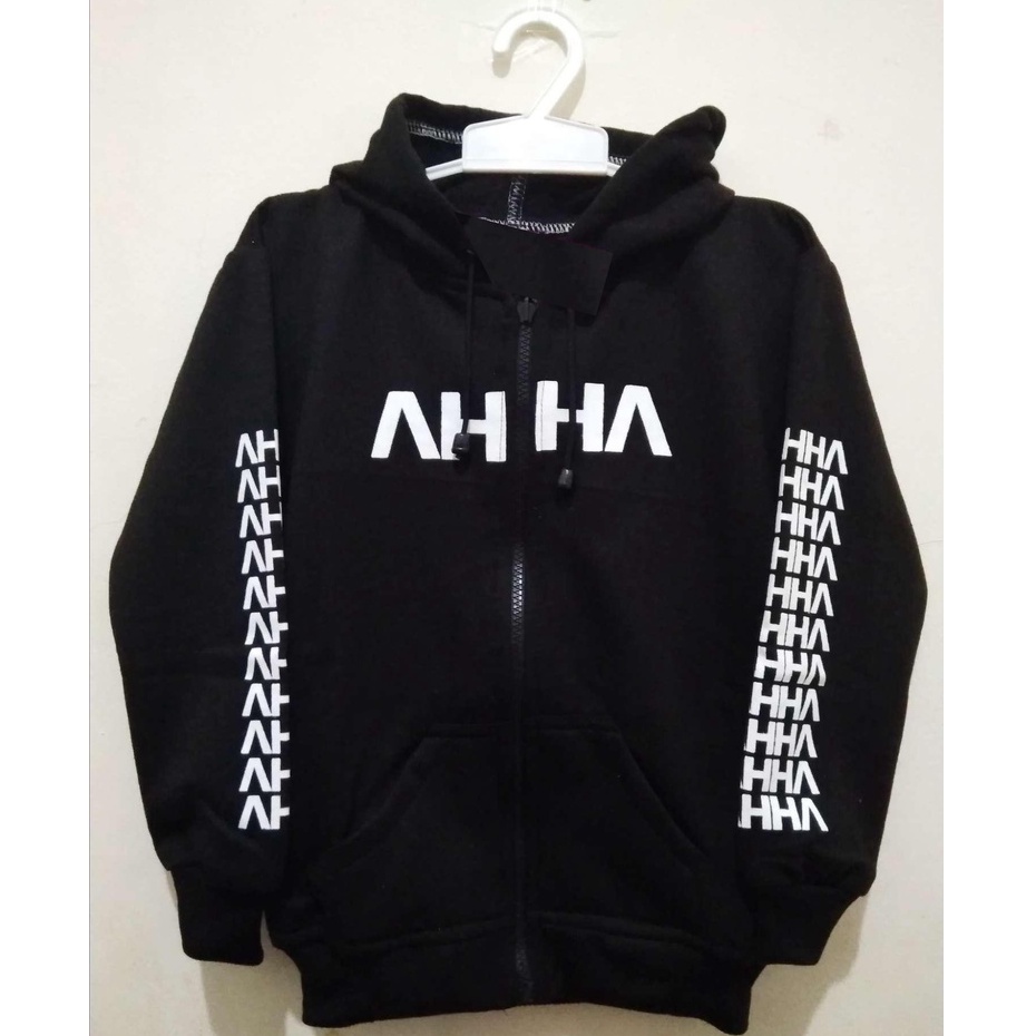 JAKET ANAK ZIPPER SWEATER HOODIE SABLON AHHA HUSTLE KEKINIAN TERBARU BAHAN FLEECE USIA 2TAHUN SAMPAI 12TAHUN LAKI LAKI PEREMPUAN