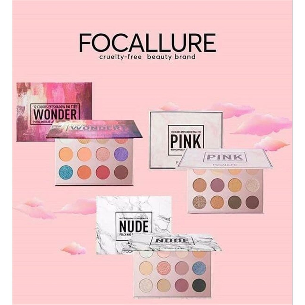 FOCALLURE 12 COLORS EYESHADOW PALETTE (FA-50 FA-51 FA-61)