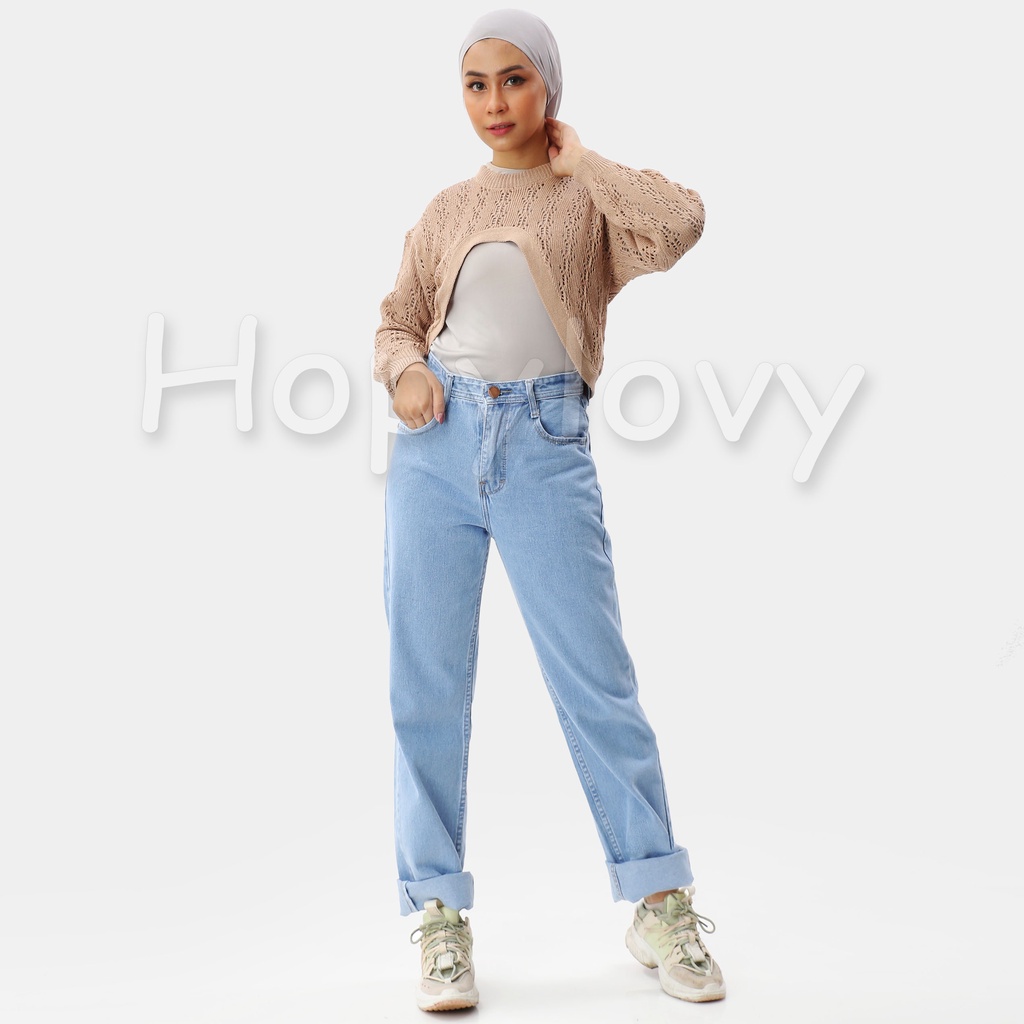 Celana Highwaist Wanita | Celana Jeans High Waist Wanita | Loose | Boyfriend Jeans  BF Fidelya