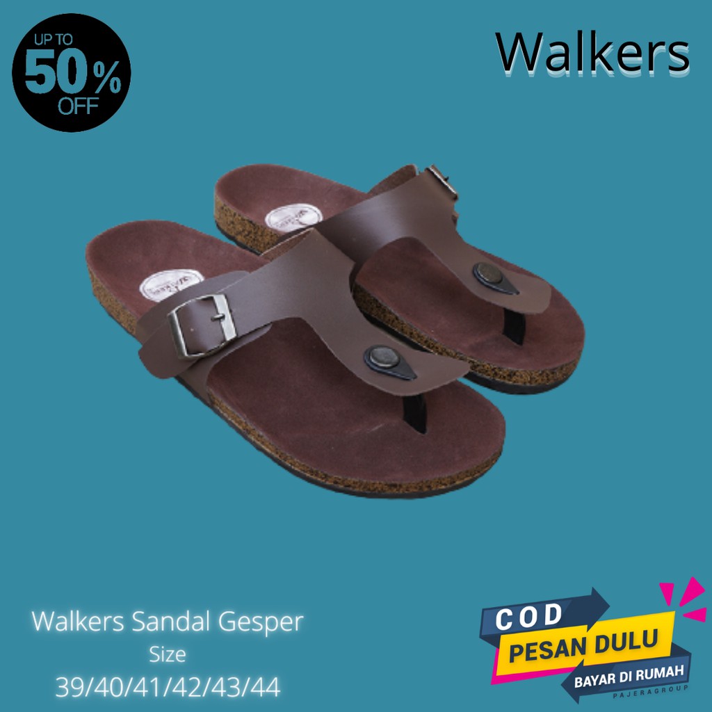 Sandal Casual Pria Walkers Gepser Jepit1 Coklat Sendal Slide Puyuh Kasual Slop Santai Harian Terbaru