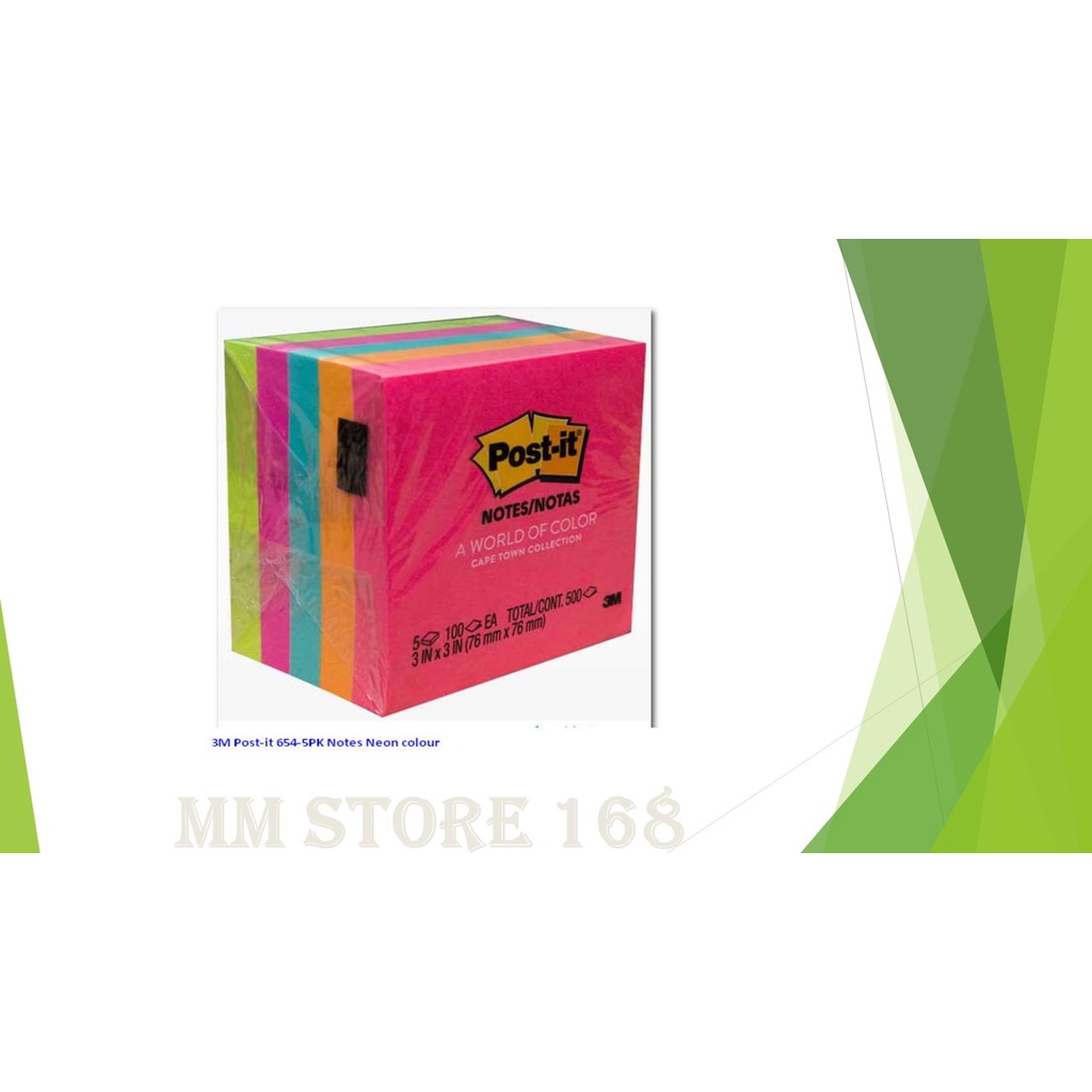 

Post it / Stick Note Warna - warni 654 merk 3M ( Isi 5 pad )