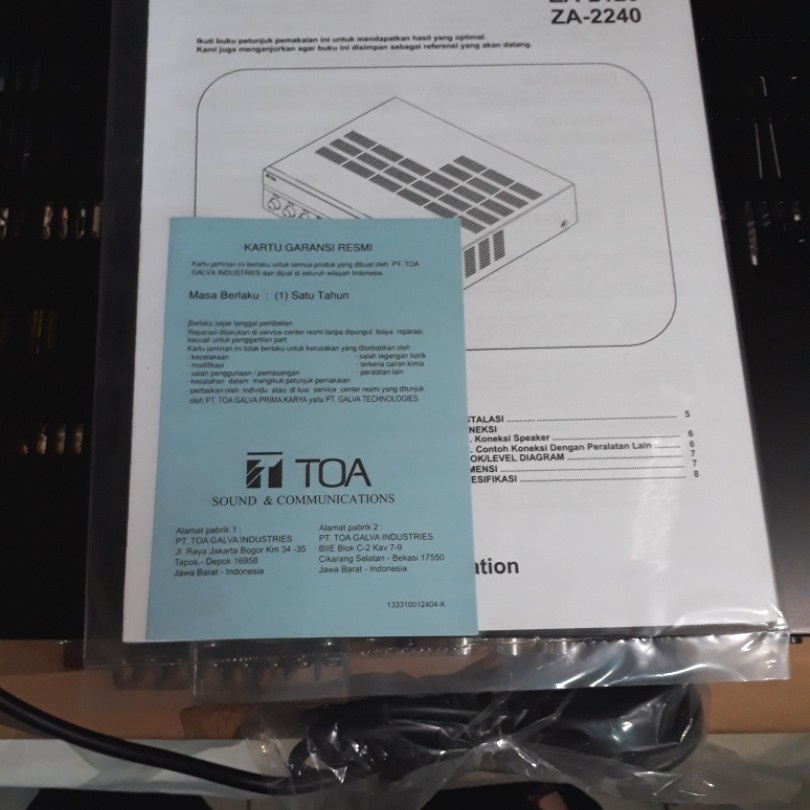 TOA ZA 2120 original (120 - 180 watt) AMPLIFIER ZA2120