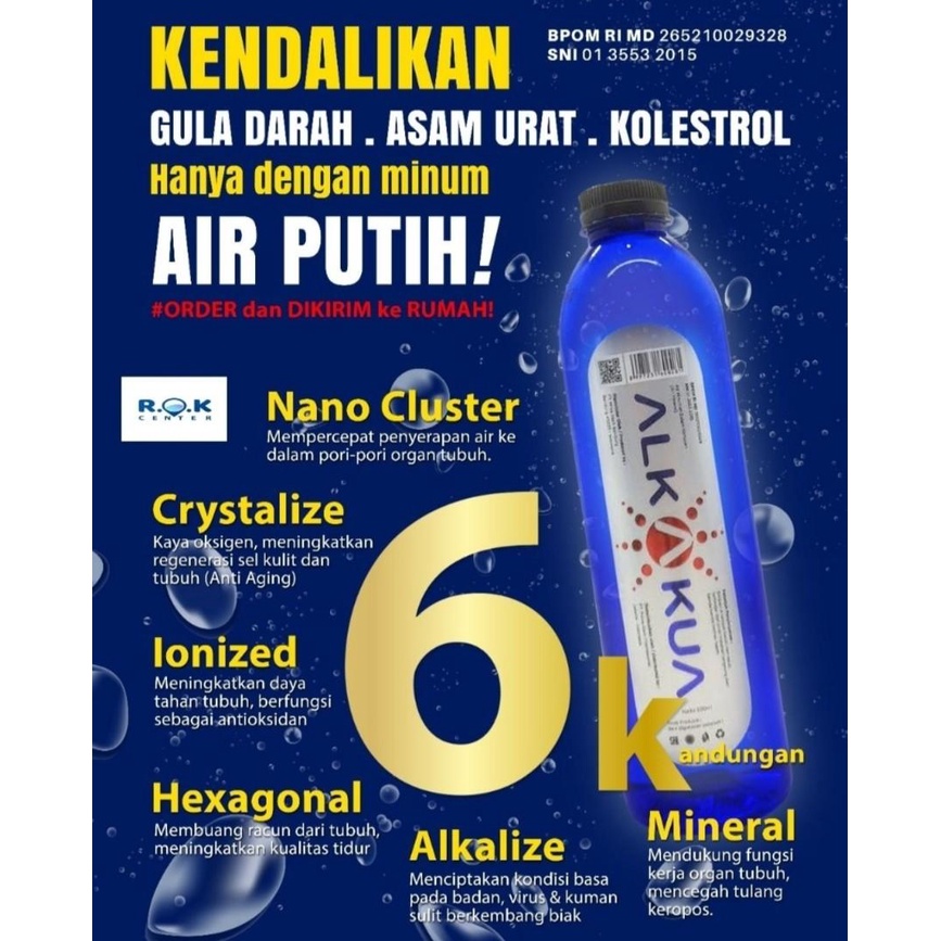 

Alkakua Air mineral Kesehatan Hexagonal Alkalize