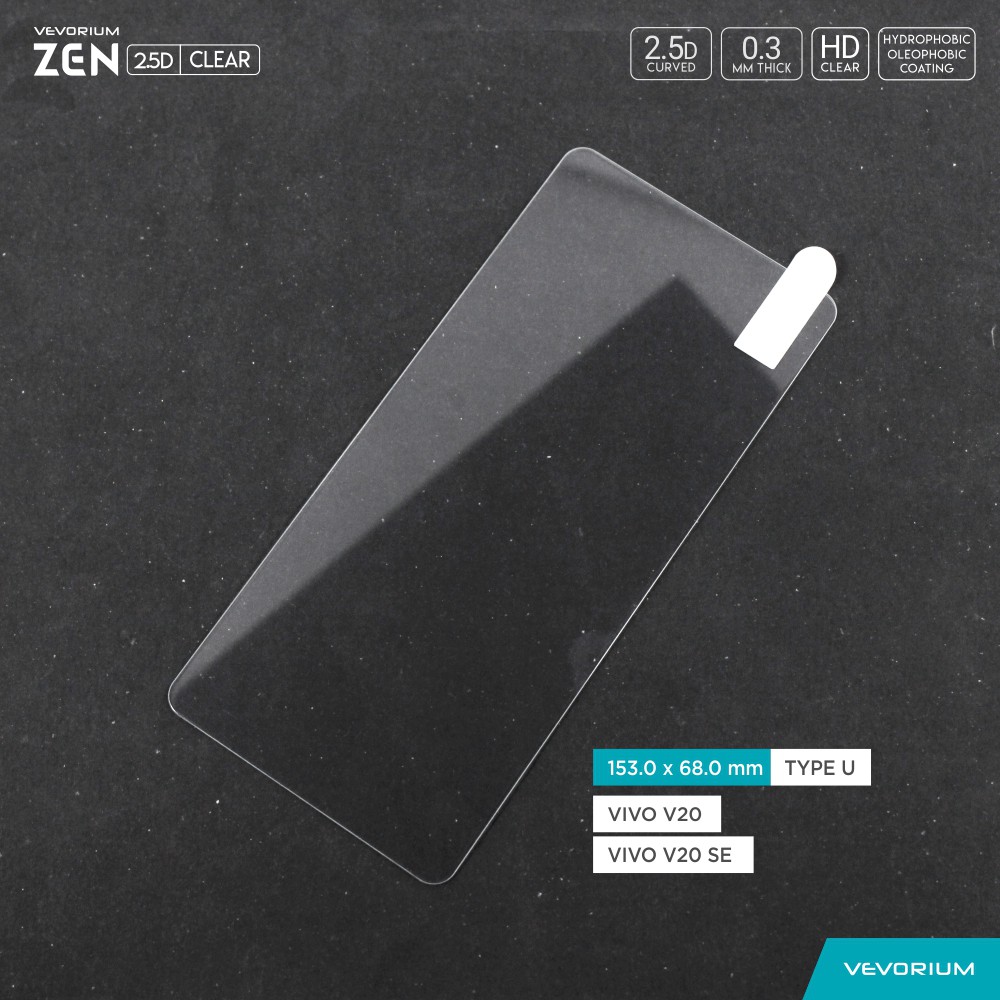 VEVORIUM ZEN 2.5D Clear Vivo V20 Vivo V20 SE Tempered Glass Anti Gores