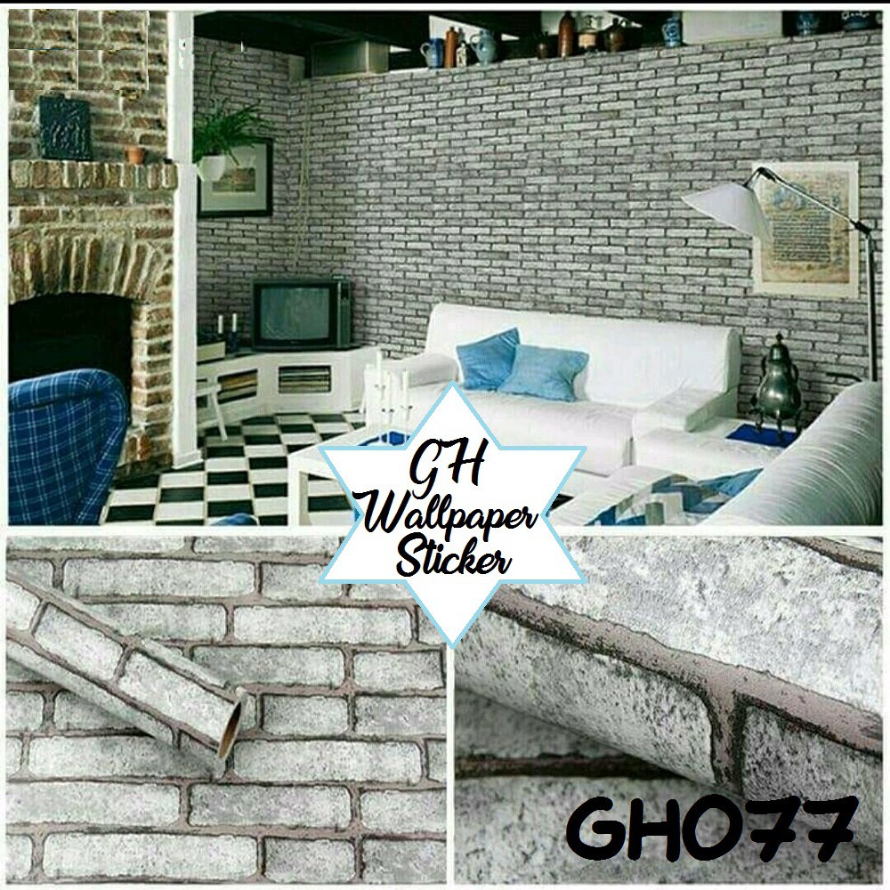 COD Wallpaper Stiker Dinding Motif Bata GH077 Ukuran 45cmx10m