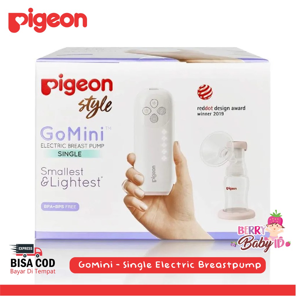 Pigeon Go Mini Single Electric Breast Pump Pompa ASI Breastpump GoMini Berry Mart
