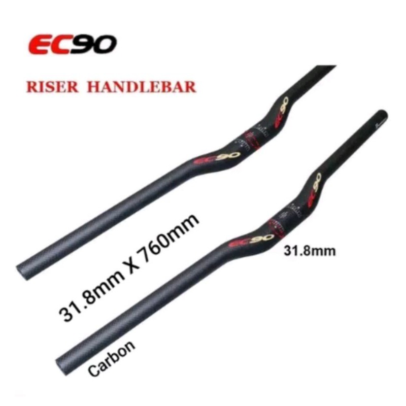 Handlebar Carbon Low Rise EC90 Oversize Diameter 31.8 mm x Pjg 760 mm . Stang Mtb karbon 76cm ovs