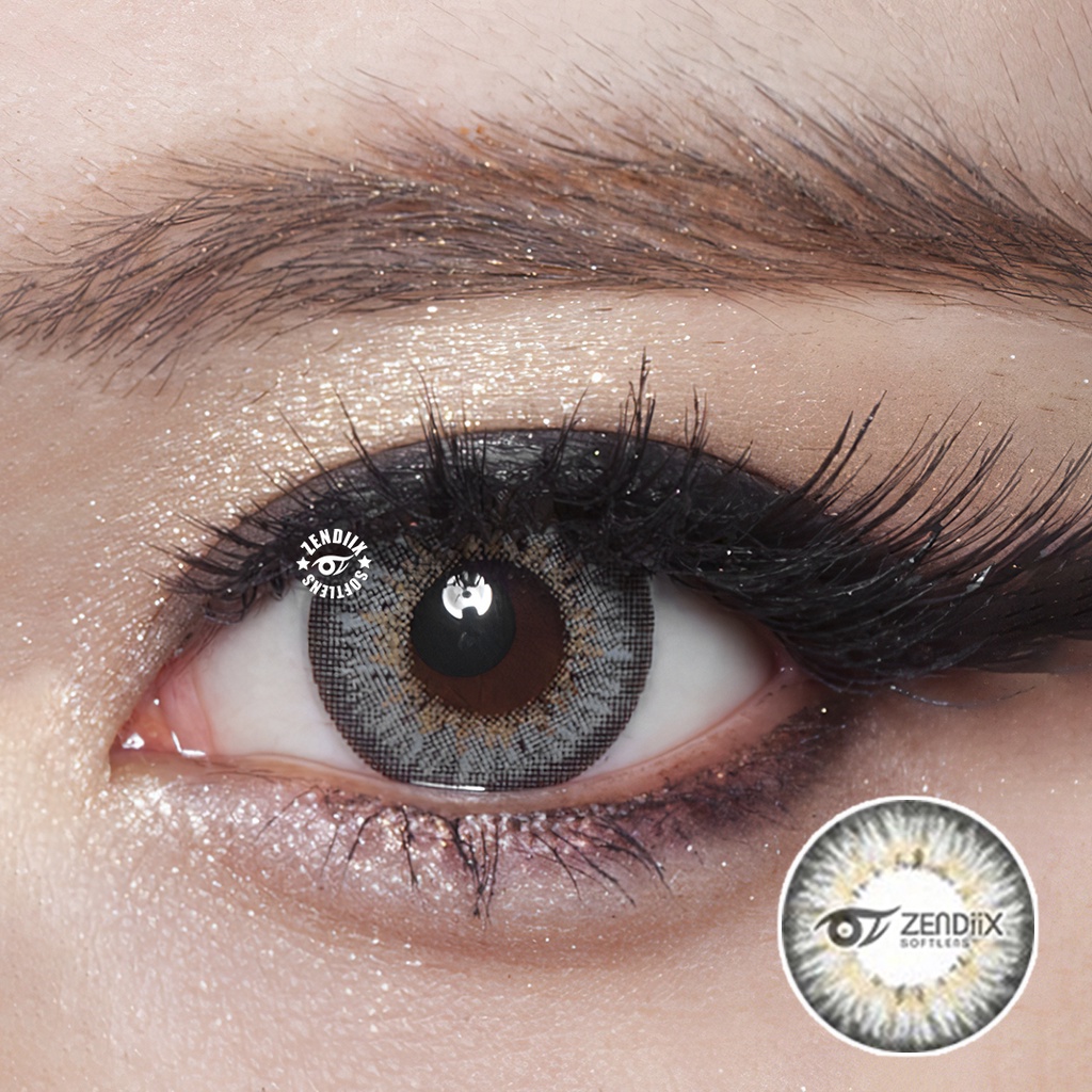 Softlens PUFFY warna GREY 21.8mm Normal Beda Minus