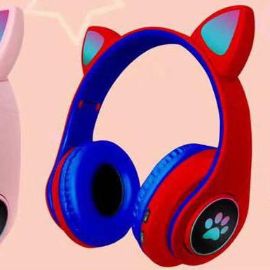 dc88 - Wireless Bando Cat BK-58M / Headset Bluetooth Bando Ear Cat LED BK-58M / BK 58M