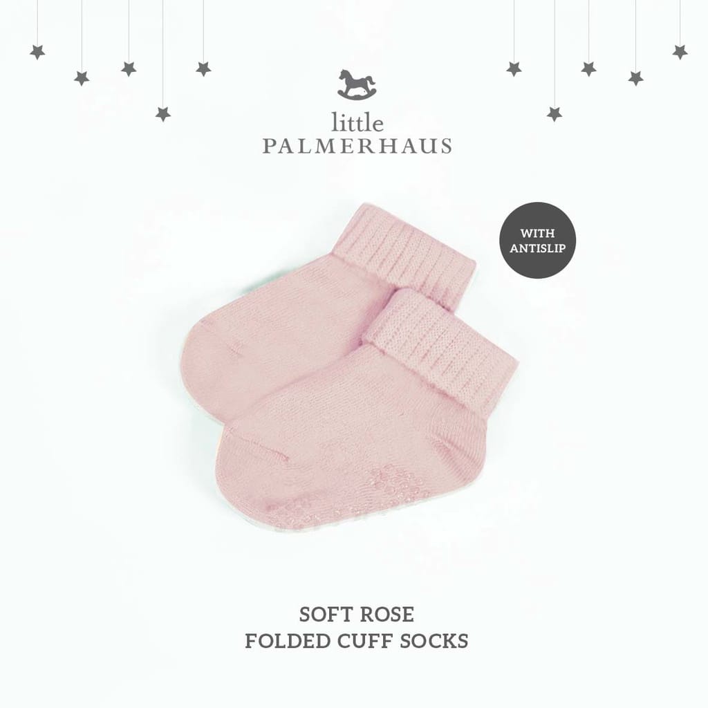 Little Palmerhaus - Basic Short Socks , Folded Cuff Socks, Stripe High Socks Antislip (Kaos Kaki Bayi Antislip) 0-24 Bulan