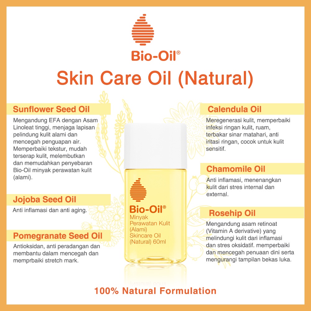 BIO OIL NATURAL ( MINYAK BAYI DAN IBU HAMIL) PENGHILANG BEKAS LUKA DAN STRECH MARKS