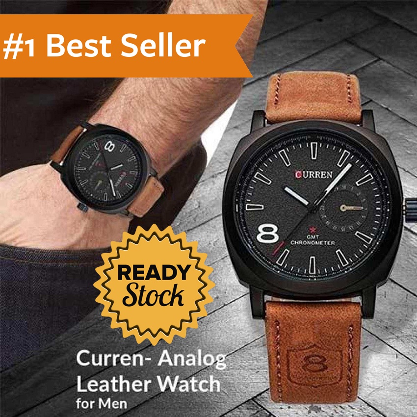 Curren Jam Tangan Pria 8139 Leather Watch Tali Kulit Sintetis Leather Strap Casual Watch