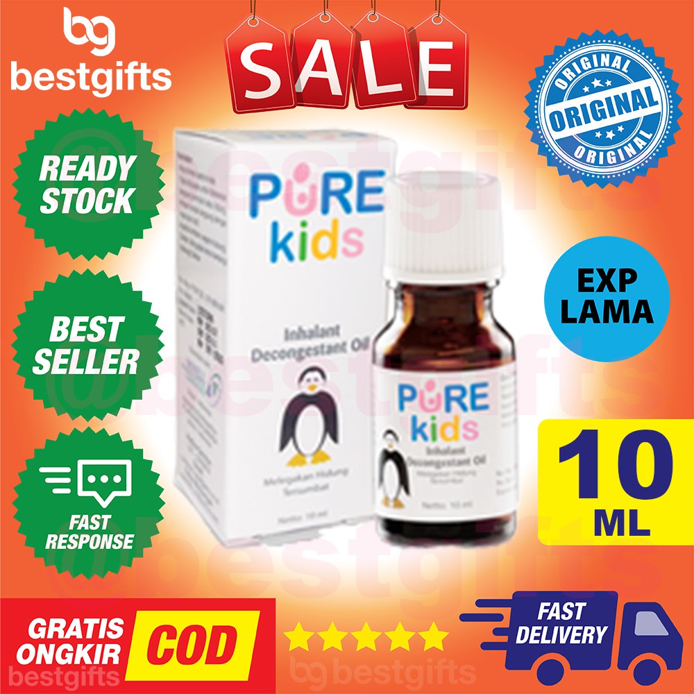 PURE KIDS PUREKIDS BABY PUREBABY INHALANT OIL OBAT PILEK FLU HIDUNG TERSUMBAT - GERANIUM