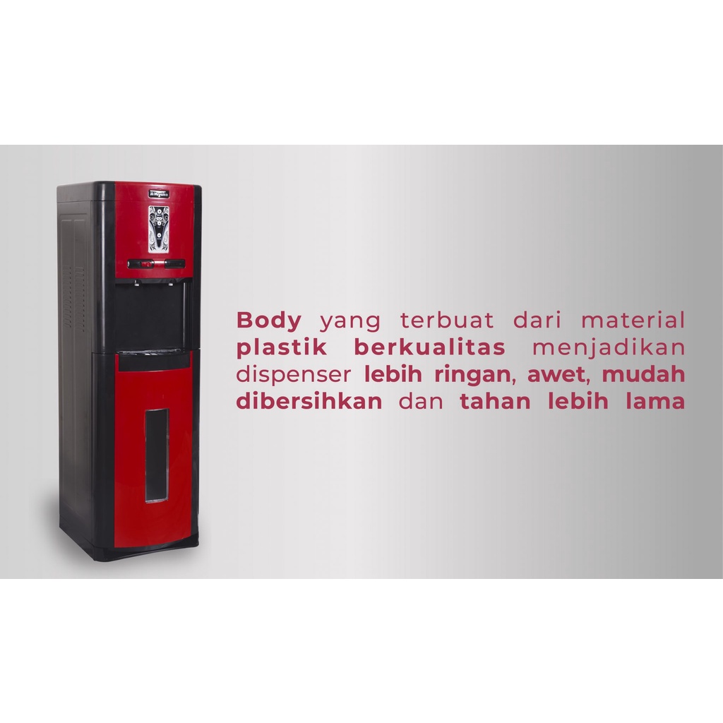 Miyako WDP 200 H Dispenser - Black Red [Galon Bawah/Hot &amp; Normal]