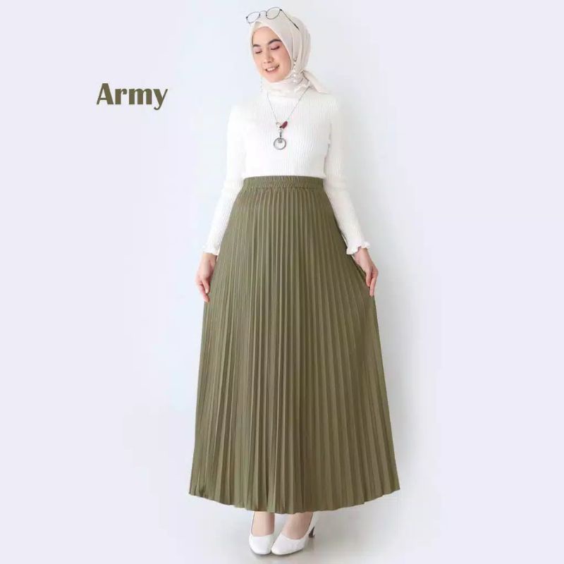 ROK WANITA PLISKET ( PREMIUM )-Army