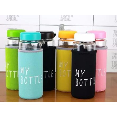 MY BOTTLE BENING SARUNG BUSA 500ML LOGO BPA FREE / MY BOTTLE TRANSPARANT + SARUNG