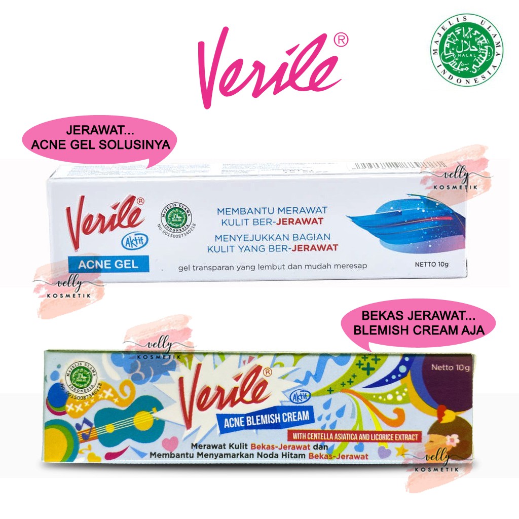 Verile Acne Gel | Blemish Cream | Spot Gel | Obat Jerawat 10g