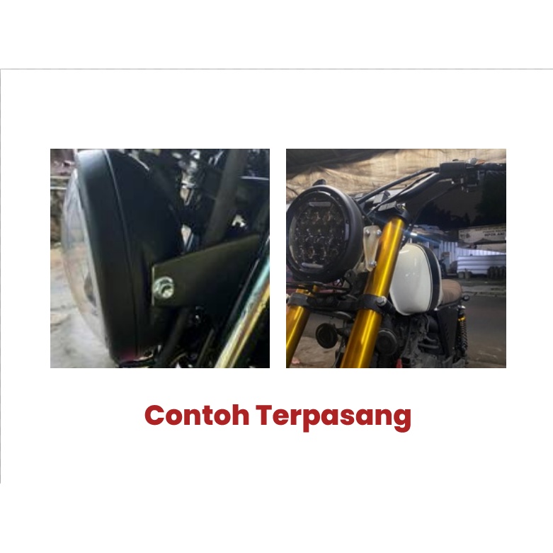 Batok Daymaker 7 inch IMPORT Cover lampu LED Custom Japstyle Hitam dan Crhome
