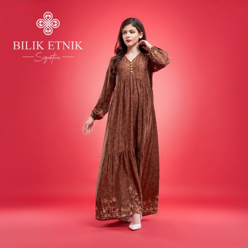 dress bambu coklat tua