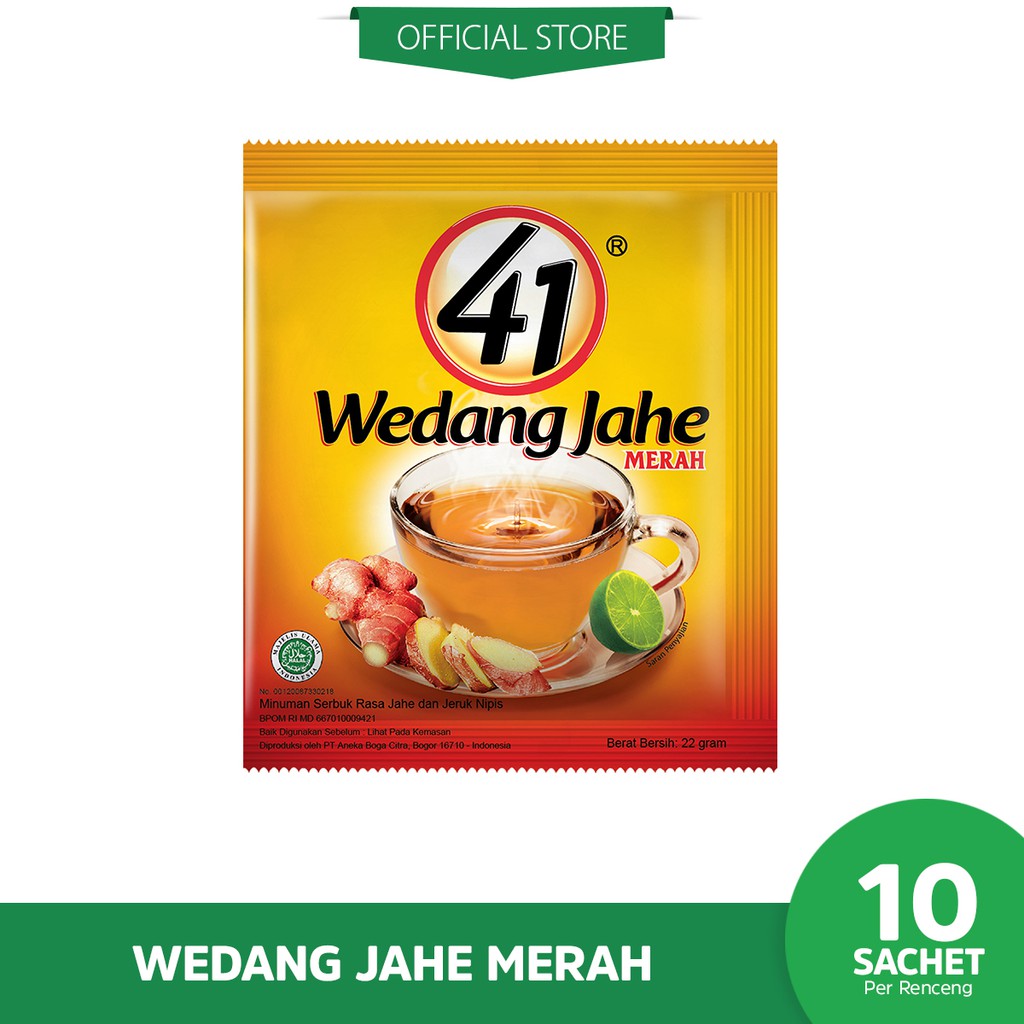 

Wedang Jahe 41 Jeruk Nipis Jahe Merah renceng isi 10 sachet