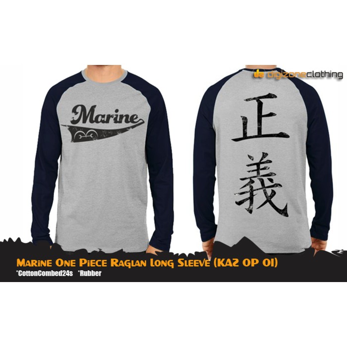 Kaos Distro Anime Marine One Piece Raglan Lengan Panjang (KAZ OP 01)