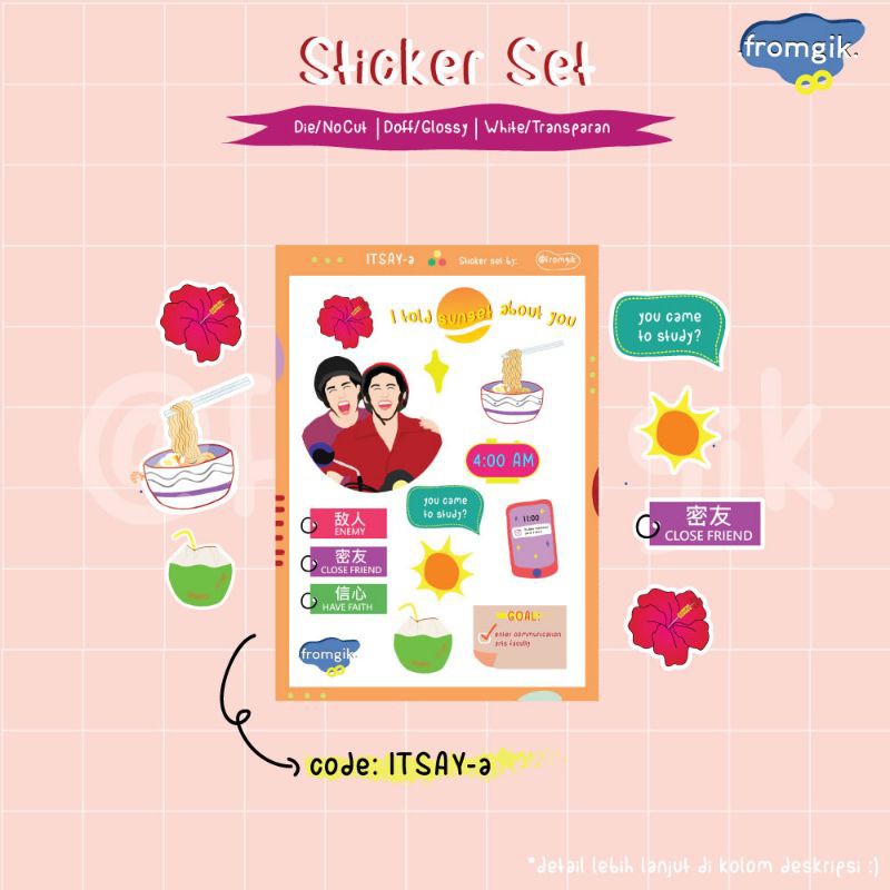 I Told Sunset About You Sticker Set