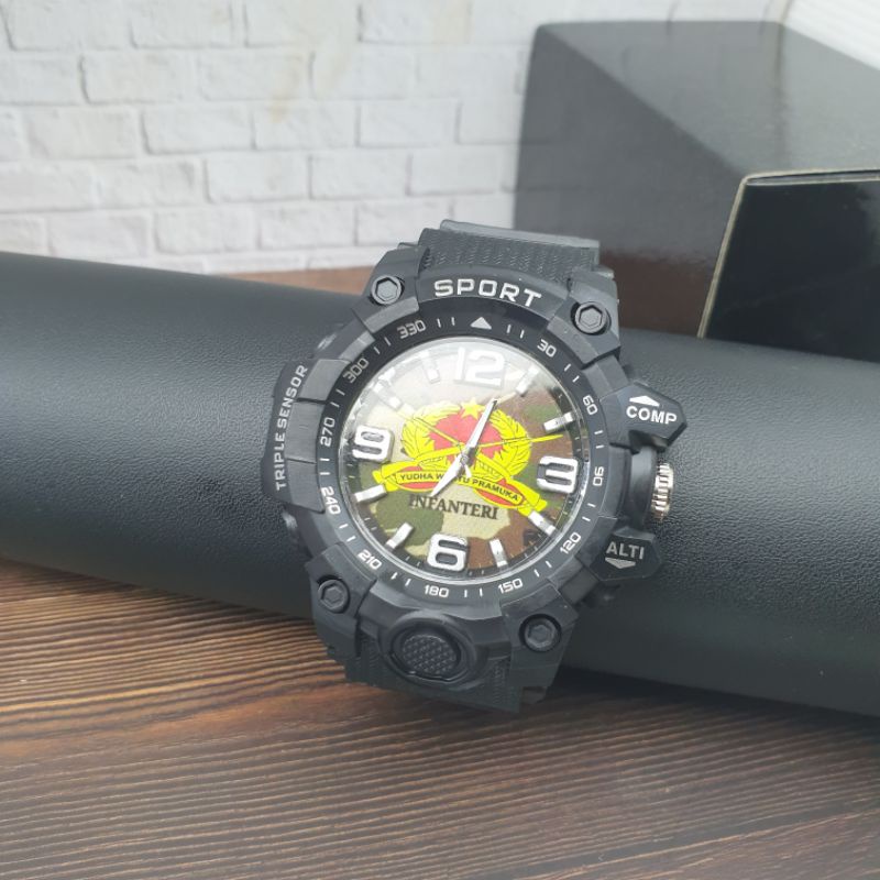 JAM TANGAN SPORT CUSTOM LOGO BRIMOB POLRI
