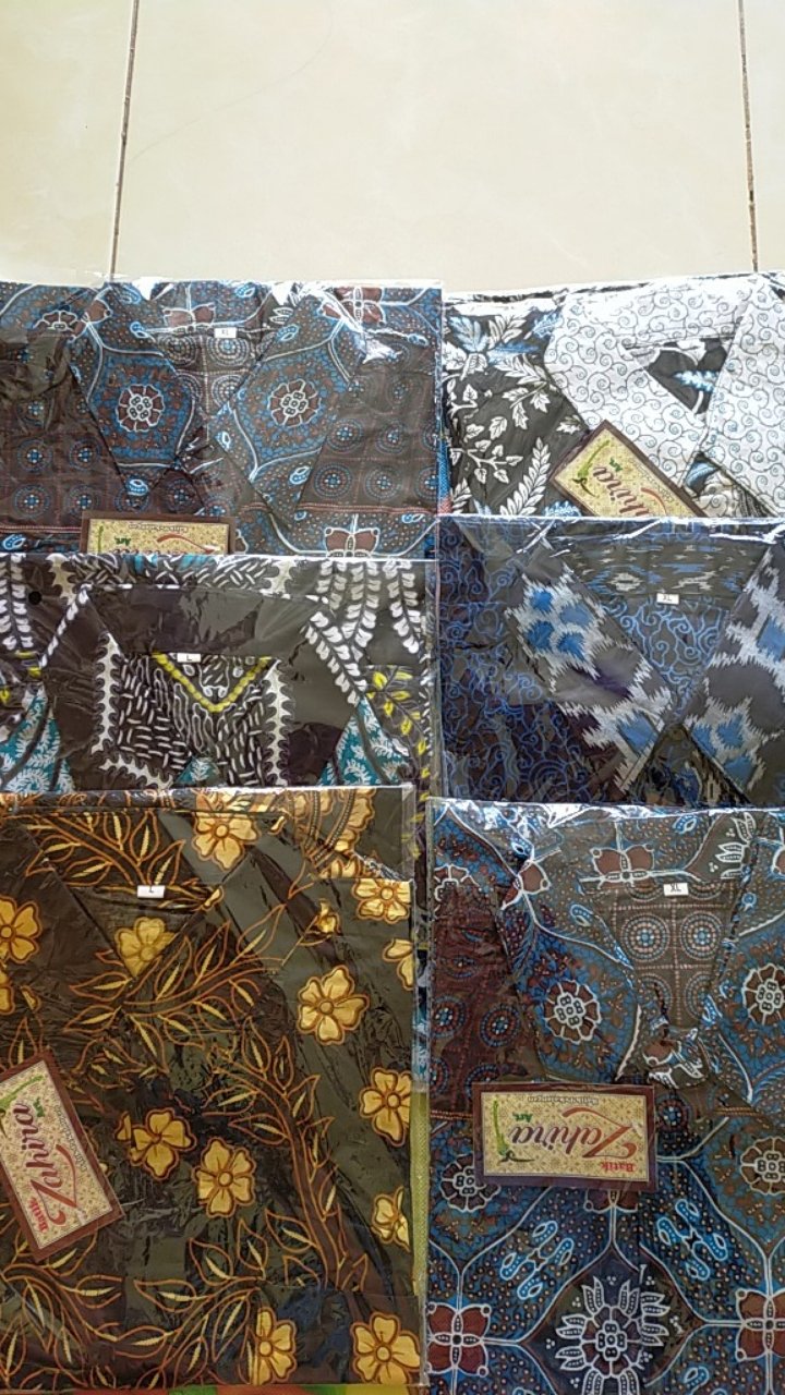 022 Zahira Batik Hrb026 Kenongo Hem Kemeja Batik Pria Lengan Pendek  Katun Primis Halus M L Xl