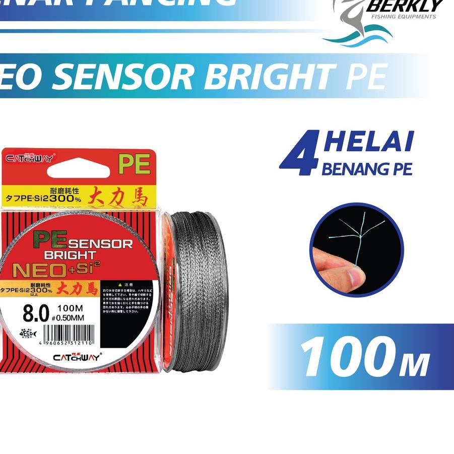 BERKLY Tali Pancing Catchway PE Sensor Bright NEO+si2 Jepang Senar Pancing 100m Super Kuat & Tahan B