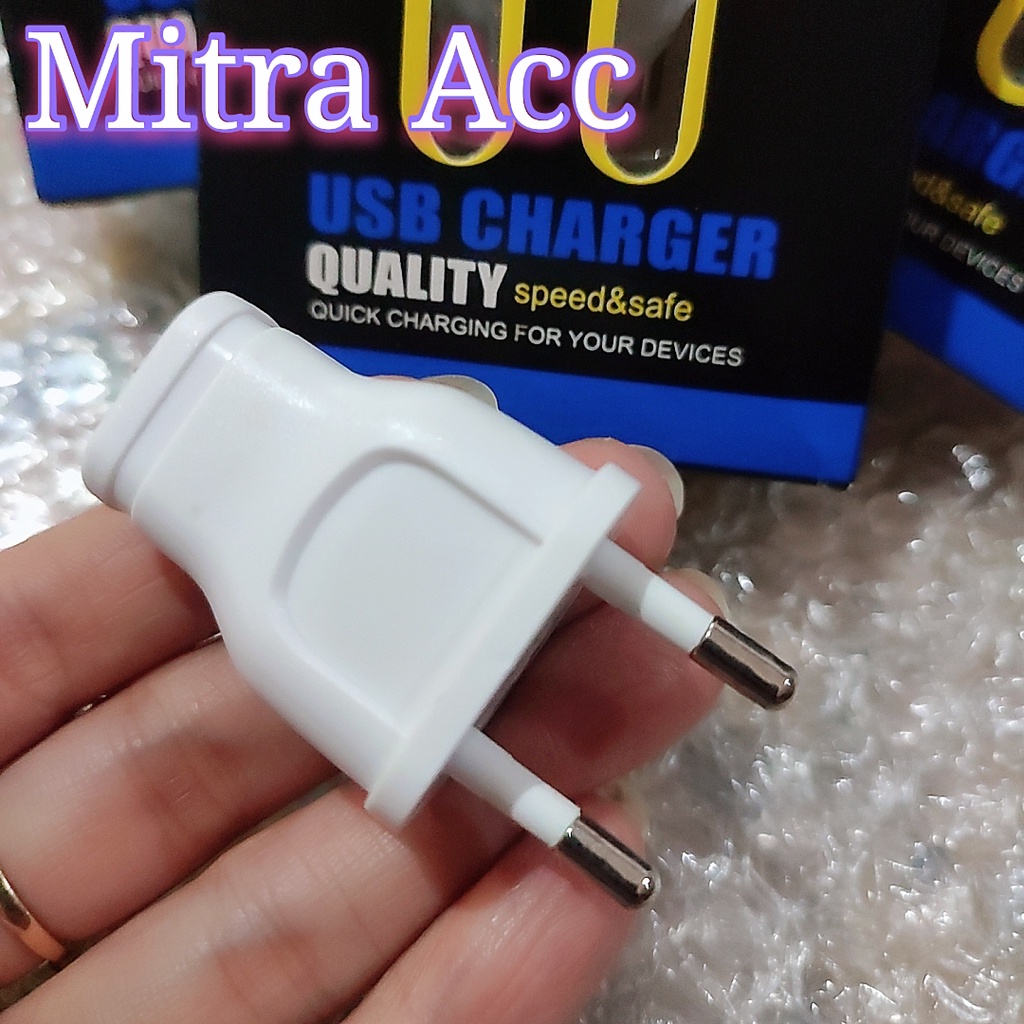 Batok Kepala Charger Best Quality White 1USB