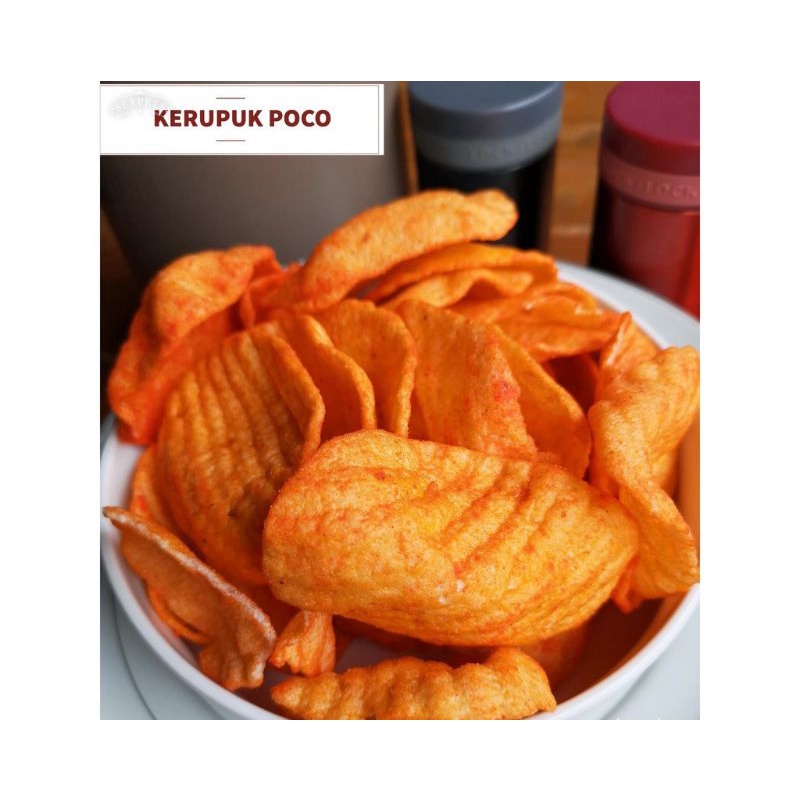 

KERUPUK POCO-POCO 180GR/KERUPUK SINGKONG PEDAS ASIN GURIH