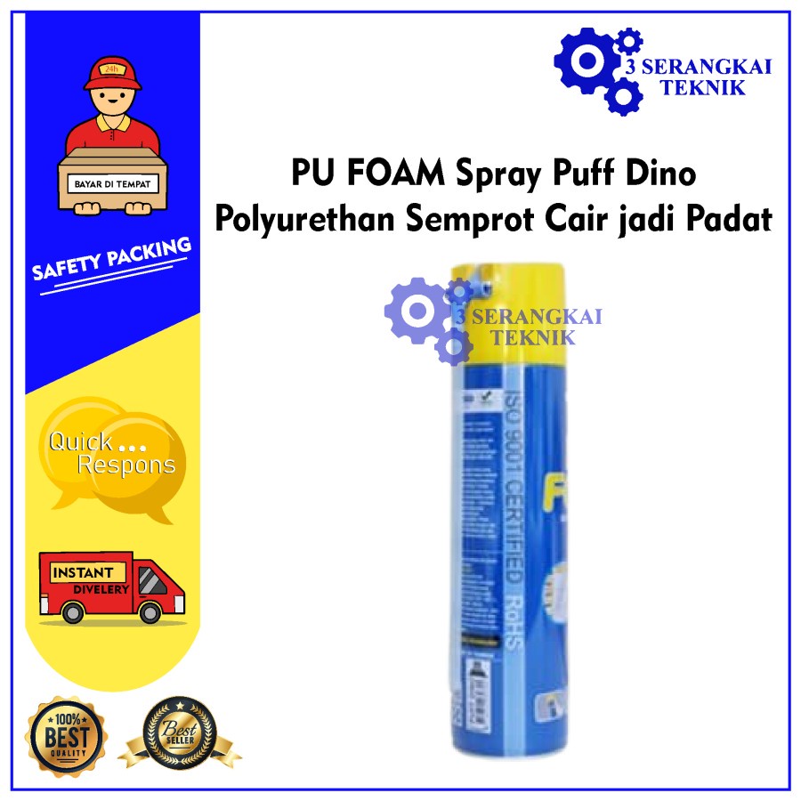 PU FOAM Spray Puff Dino Polyurethan 750ml Semprot Cair jadi Padat