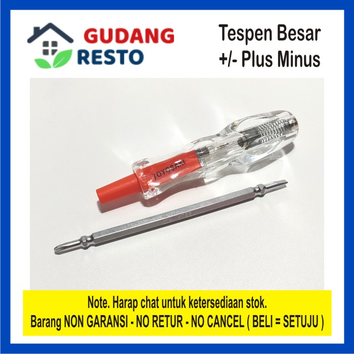 OBENG TESPEN BESAR PLUS MINUS BOLAK BALIK TEST PEN CEK ARUS LISTRIK