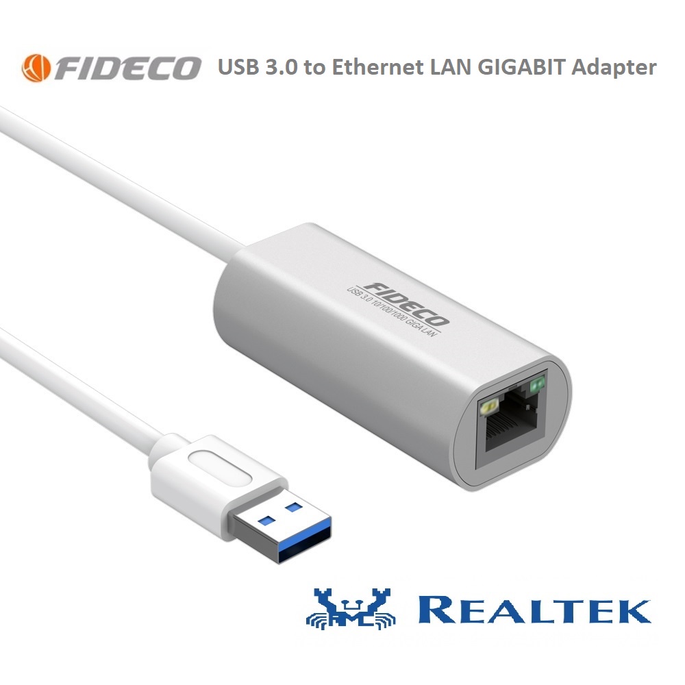 USB LAN Gigabit Fast Ethernet USB 3.0 to LAN RJ45 Adapter FIDECO