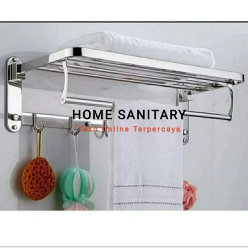 GANTUNGAN HANDUK LIPAT RAK HANDUK JEMURAN HANDUK STAINLESS 70CM