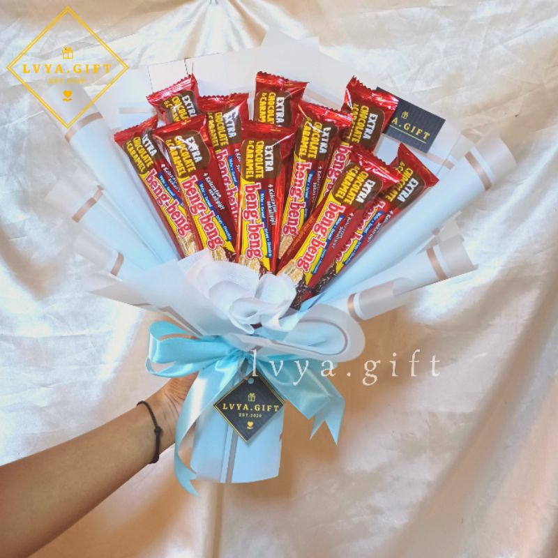 (SNACK 0013) Lvya.gift Buket coklat | Buket beng-beng | Buket beng-beng premium | Buket beng-beng simple