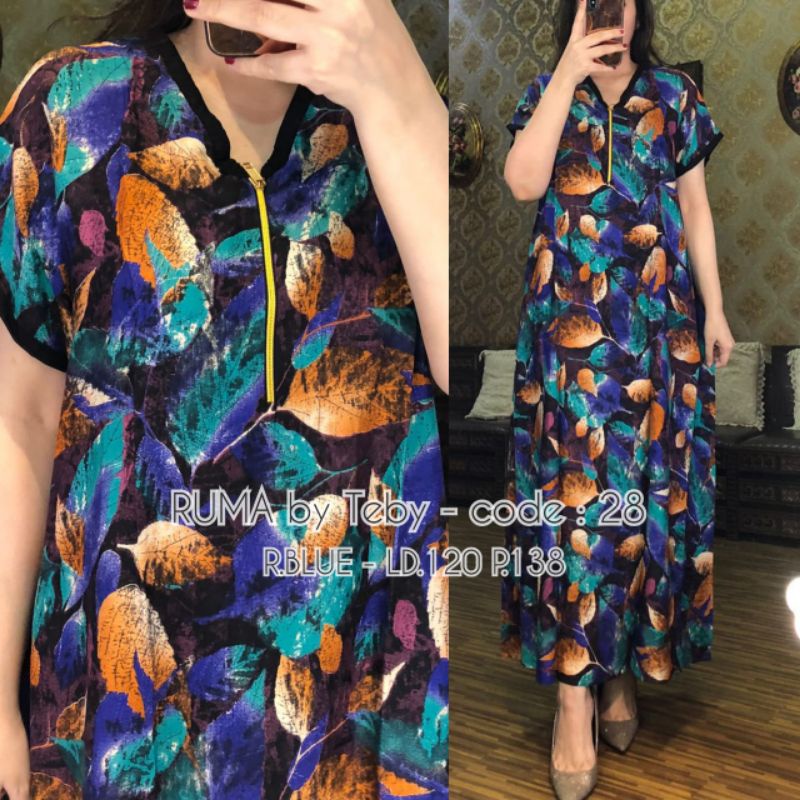 DASTER ARAB TEBY RUMA SERIES RAYON VISCOSE BIG SIZE BY TEBY ORI-ROYAL BLUE 028