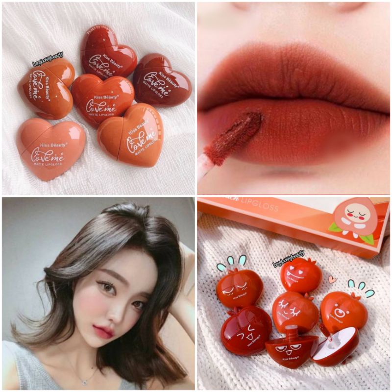KISS BEAUTY LOVE ME & SWEET PEACH LIPGLOSS MATTE THAILAND