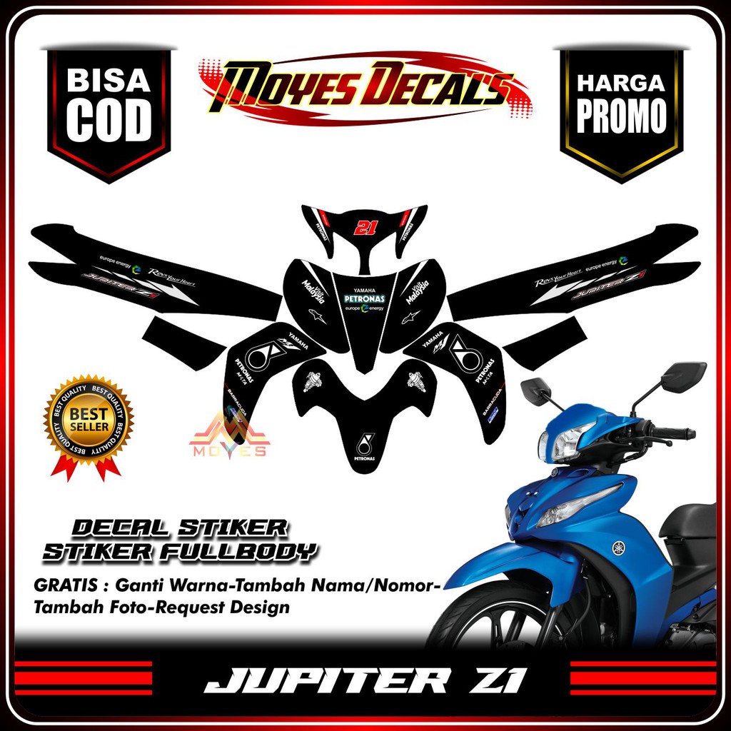 decal stiker jupiter Z Robot fullbody petronas hitam