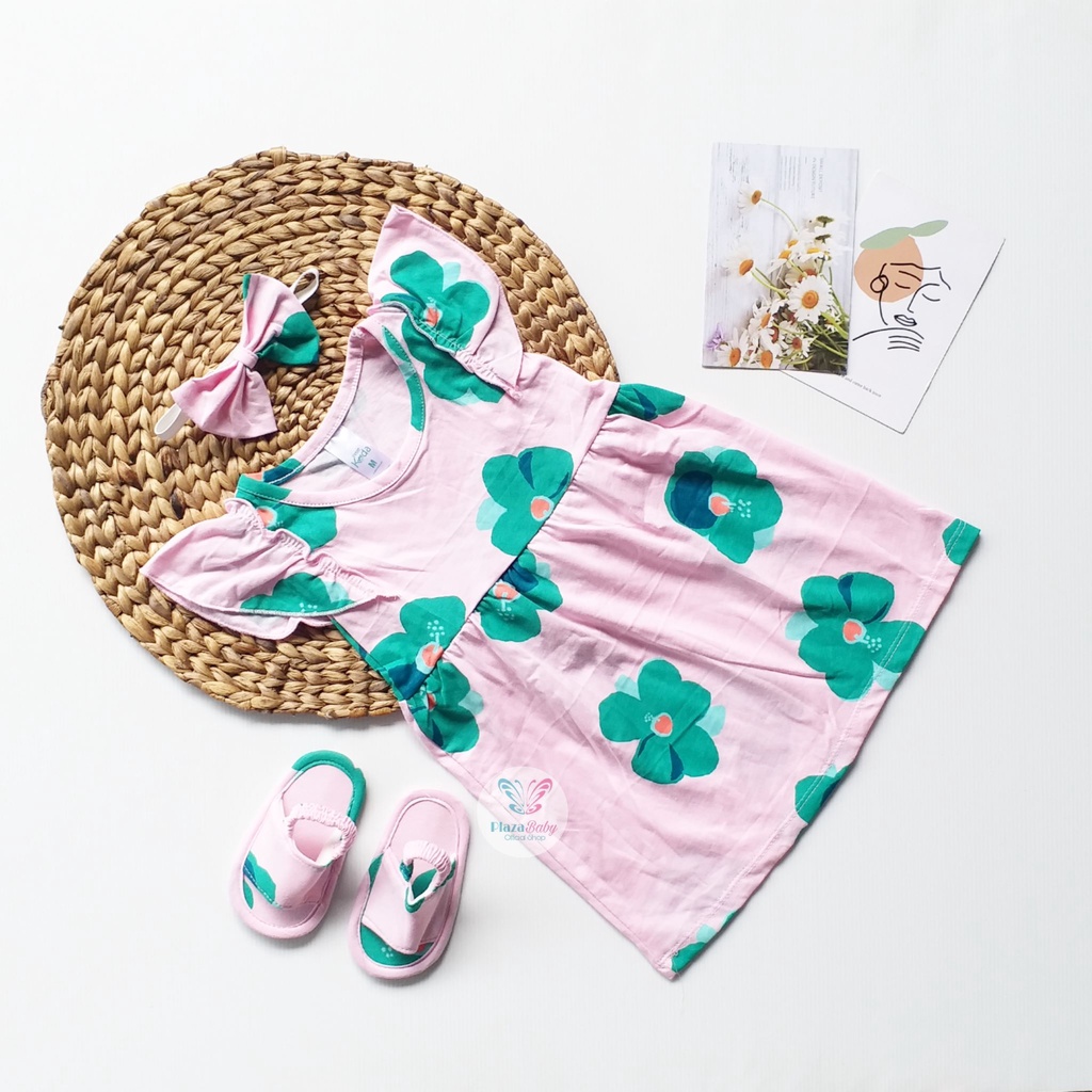 Plazababyku MX DRESS ARRYANA dress bayi bunga 3-15 bulan Free headband dan sandal PART2