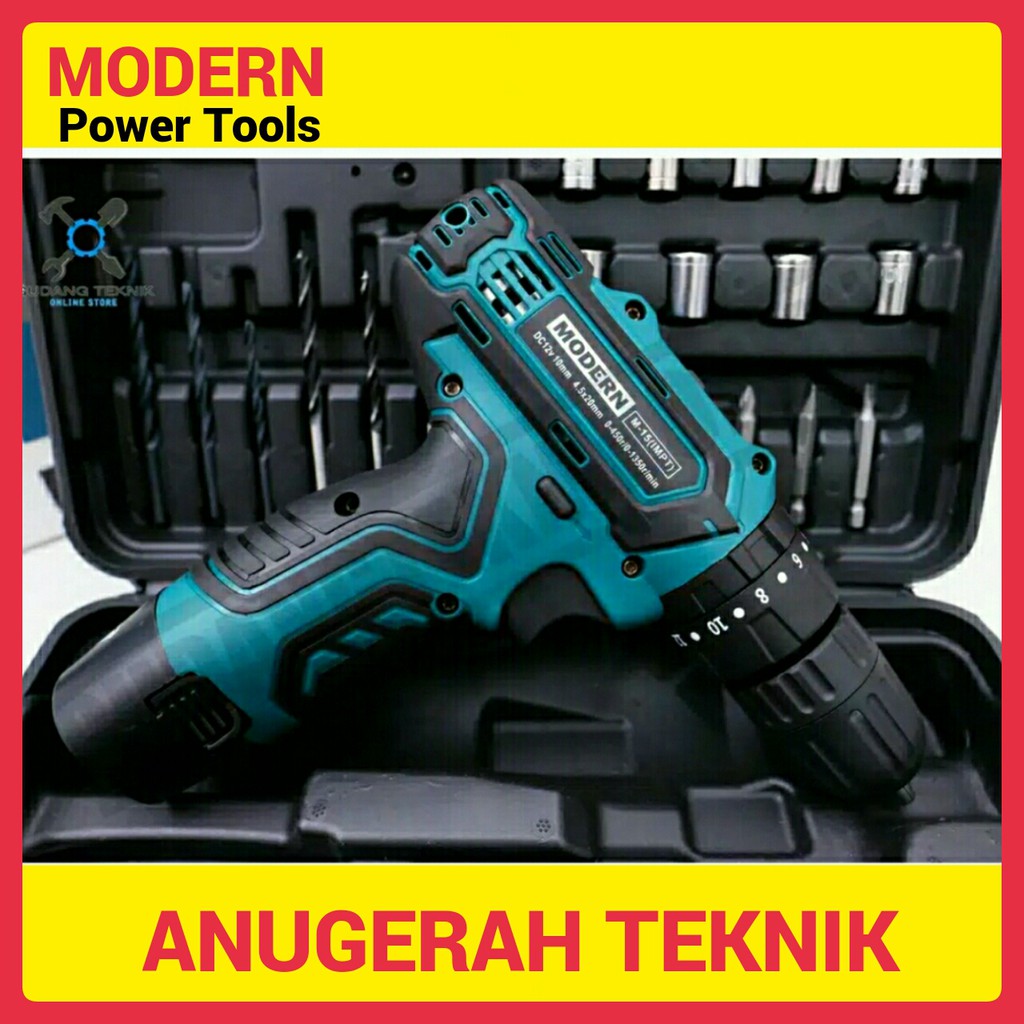 Jual Modern M Bor Cordless Drill Baterai Bor Tangan Tembok Beton Impact Charger M Mesin