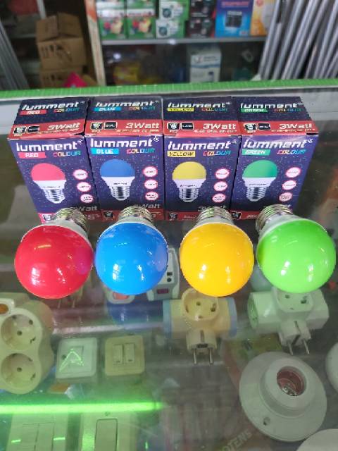 Bohlam lampu led warna LUMMENT 3w.