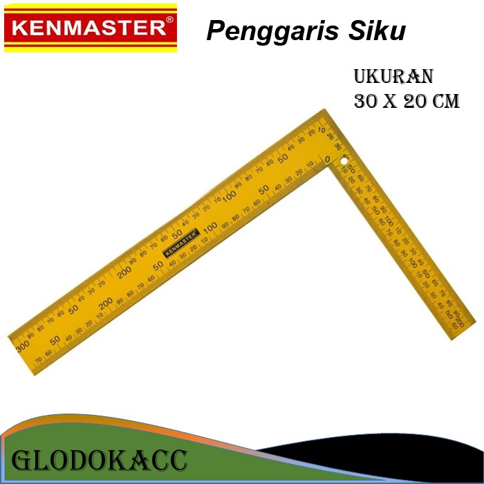 Penggaris Siku Baja 20 x 30 cm / Kenmaster Penggaris Siku Tukang