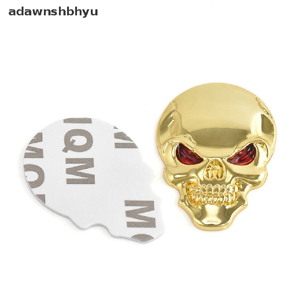 Adawnshbhyu 3D Metal Skull Bone Stiker Motor Mobil Decals Dekorasi Emblem Badge