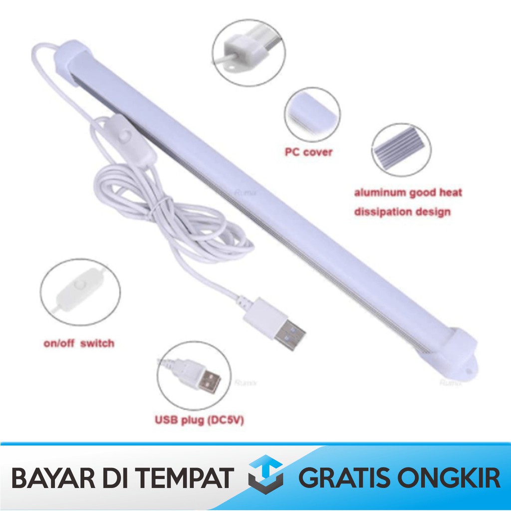 LAMPU NEON USB STRIP LED 37 LAMPU DARURAT RUANG BELAJAR KERJA