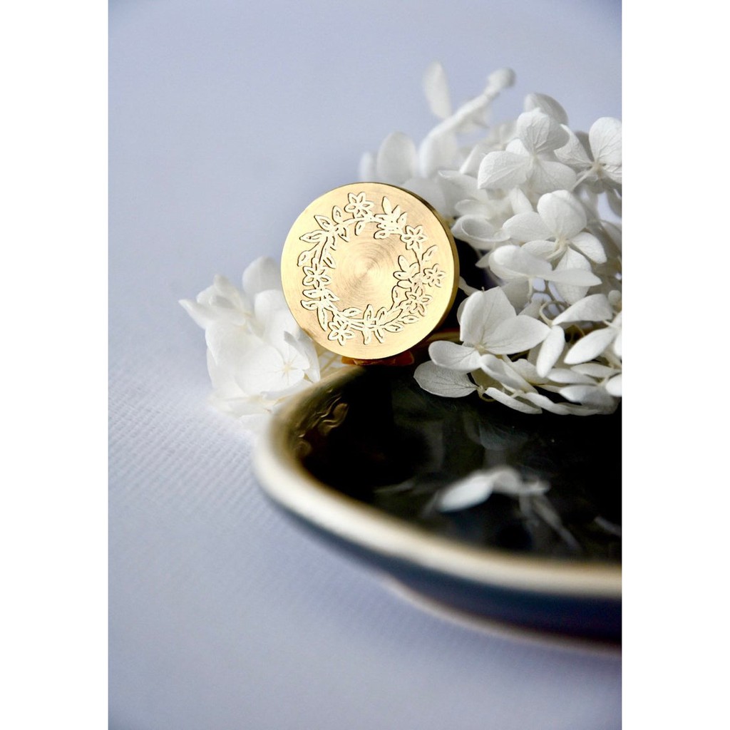

Flower wreath Self Adhesive wax seal / seal wax coin siap pakai / segel undangan