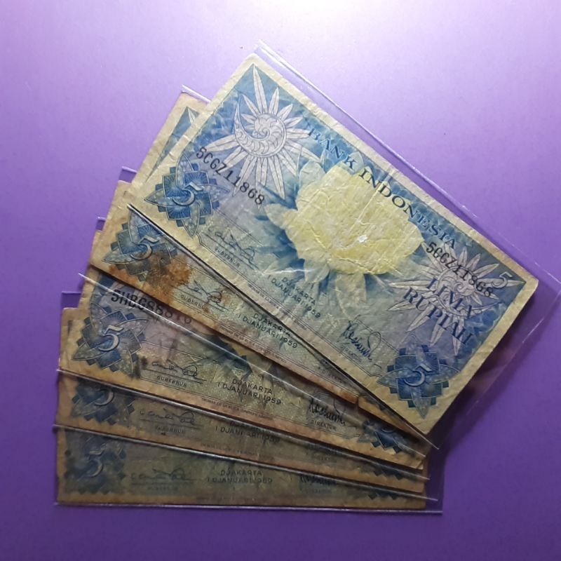 Uang 5 rupiah seri bunga 1959