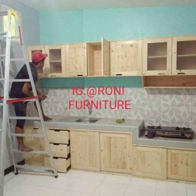 Kitchen set kayu jati Belanda depok | Shopee Indonesia