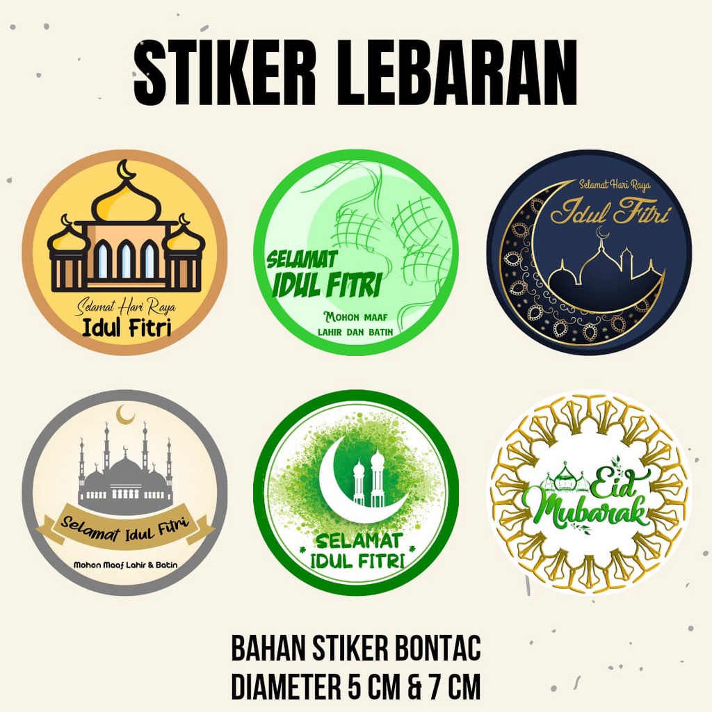 

Stiker Selamat Hari Raya Idul Fitri Lebaran Sticker Toples Kue Kering Hampers Segel Bulat
